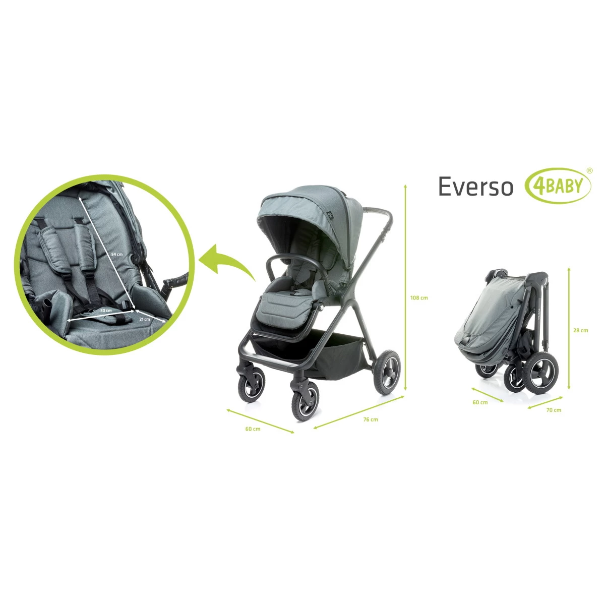 4Baby Everso Grey Wandelwagen - Afbeelding 13