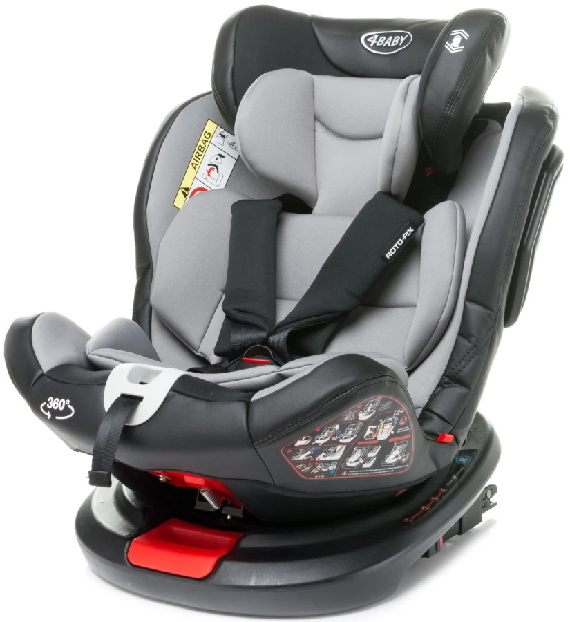 4Baby Roto-Fix Black 360º 0-36 Kg Isofix Autostoel - Afbeelding 4