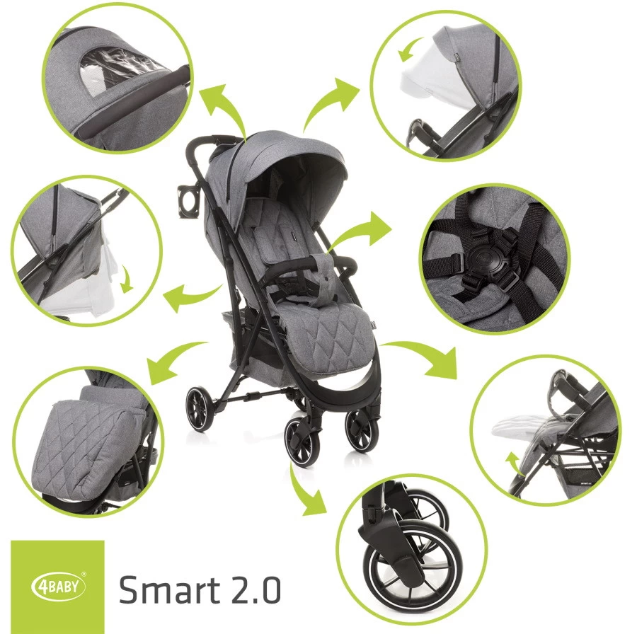 4Baby Smart 2.0 Beige Wandelwagen Incl. Beenkap - Afbeelding 11