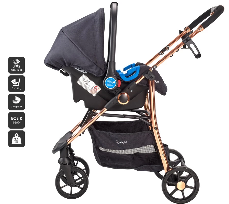 Babygo Style Black Rose 3-in-1 Kinderwagen Incl. Autostoel 6321 - Afbeelding 5