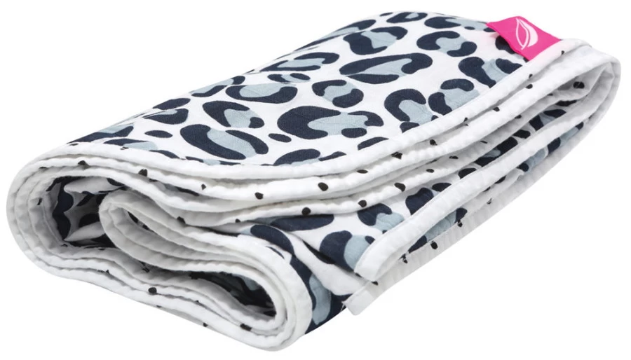Motherhood Ocelot Dark Blue Dubbellaags Hydrofiel 95 X 110 Cm Wiegdeken 056 166 - Afbeelding 3