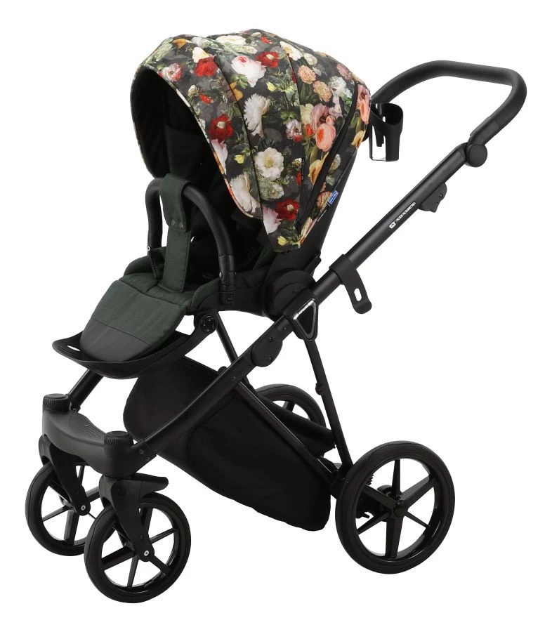 Adamex Porto Flowers Dark Green 2-in-1 Kinderwagen FL-6 - Afbeelding 8