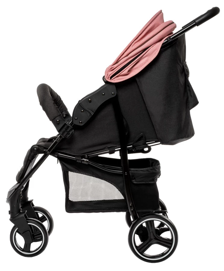 Babygo Basket Pink Melange Wandelwagen Incl. Autostoel 64013 - Afbeelding 3