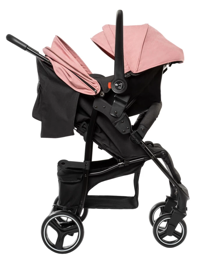Babygo Basket Pink Melange Wandelwagen Incl. Autostoel 64013 - Afbeelding 5
