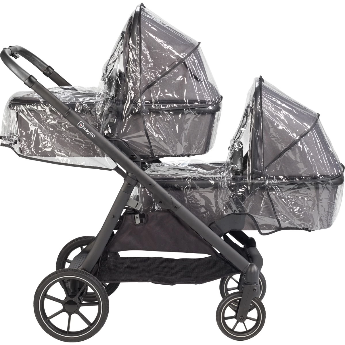 Babygo Duo Ultra Grey Tandem Kinderwagen Incl. 2 Autostoelen En 2 Ultrabase 780001 - Afbeelding 15
