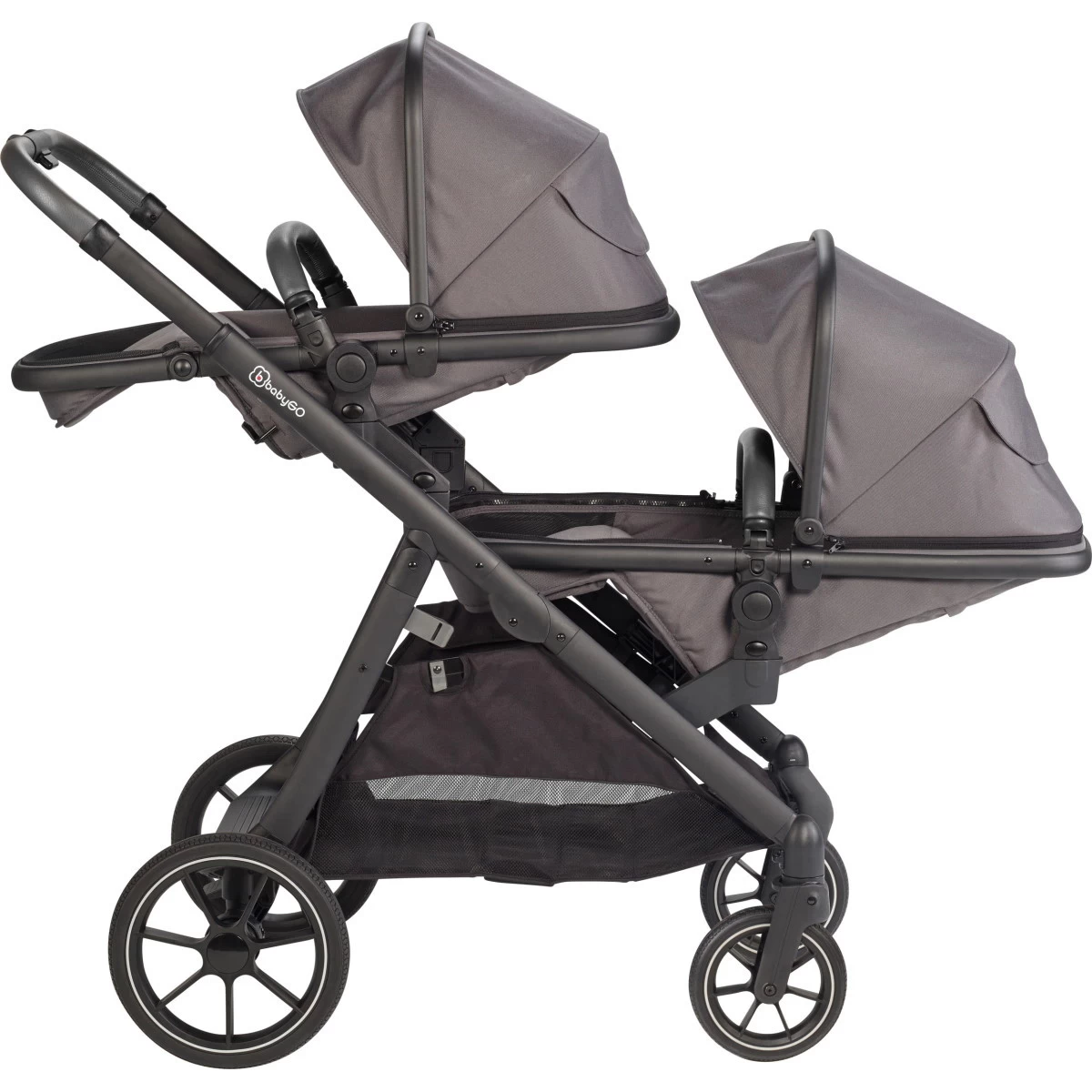 Babygo Duo Ultra Grey Tandem Kinderwagen Incl. 2 Autostoelen En 2 Ultrabase 780001 - Afbeelding 8