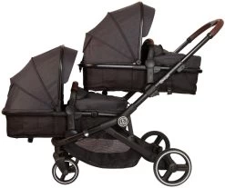 Babygo Twinner Grey Tandem Duowagen Incl. 2 Autostoelen