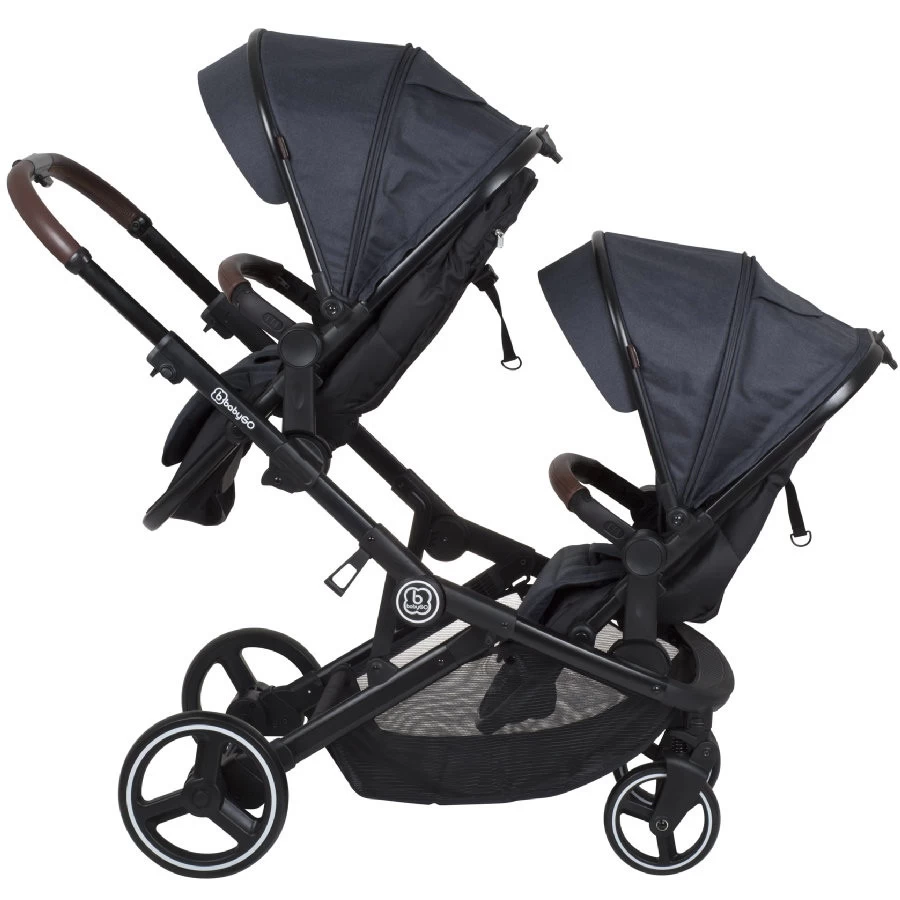 Babygo Twinner Blue Tandem Duowagen Incl. 2 Autostoelen - Afbeelding 6