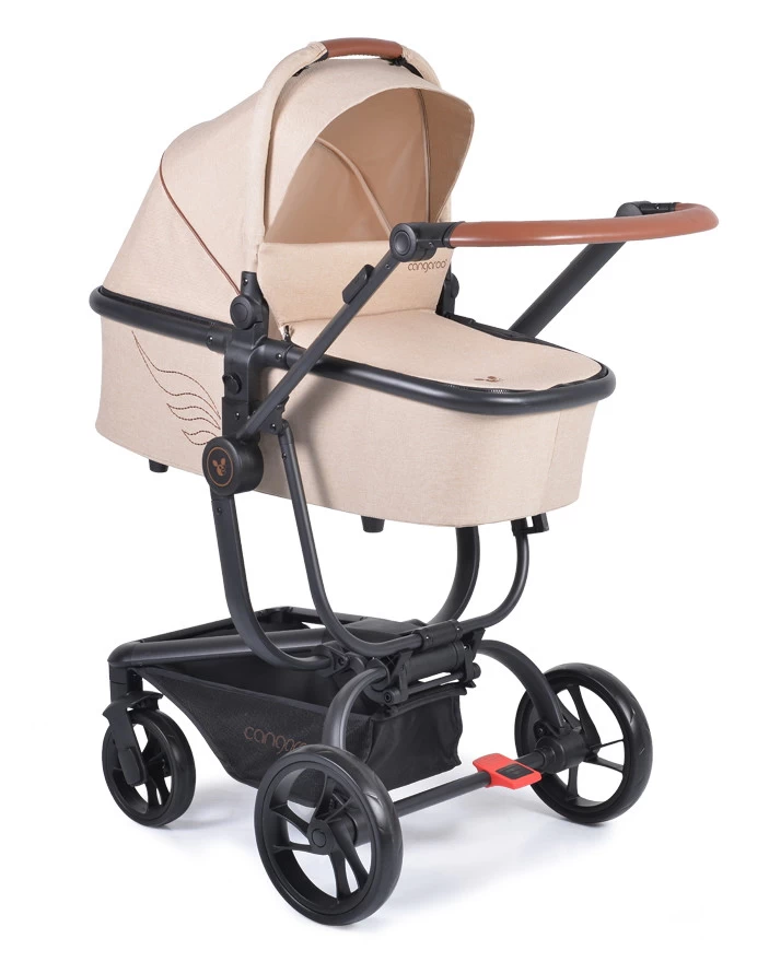 Cangaroo Ellada Beige 3-in-1 Combi Kinderwagen Incl. Autostoel - Afbeelding 2