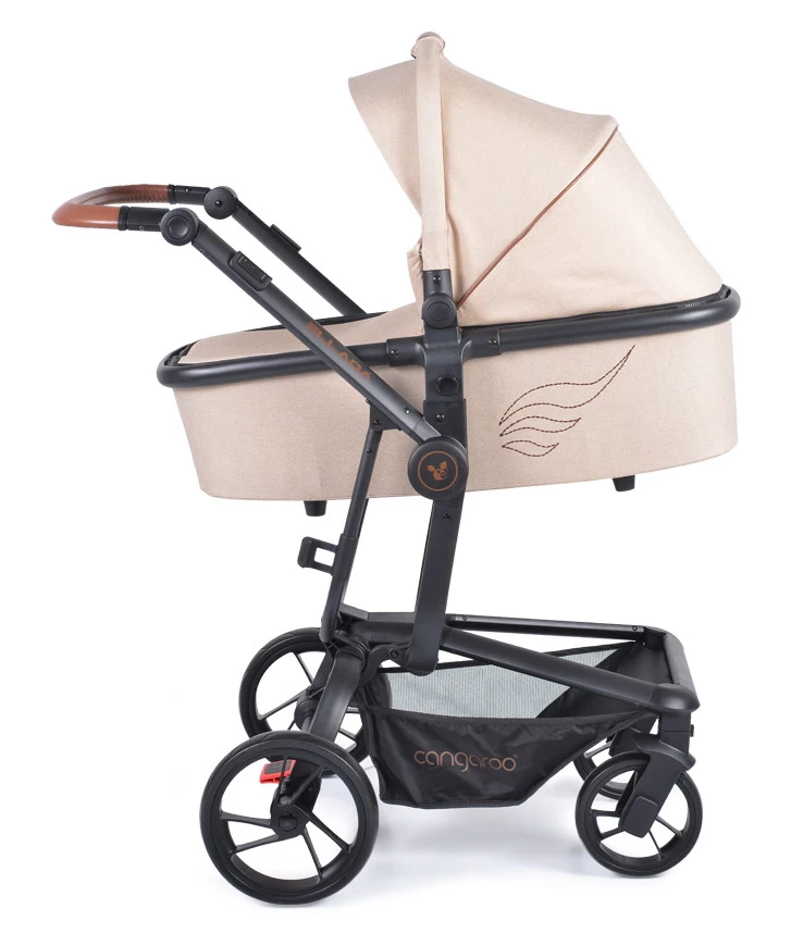 Cangaroo Ellada Beige 3-in-1 Combi Kinderwagen Incl. Autostoel - Afbeelding 4