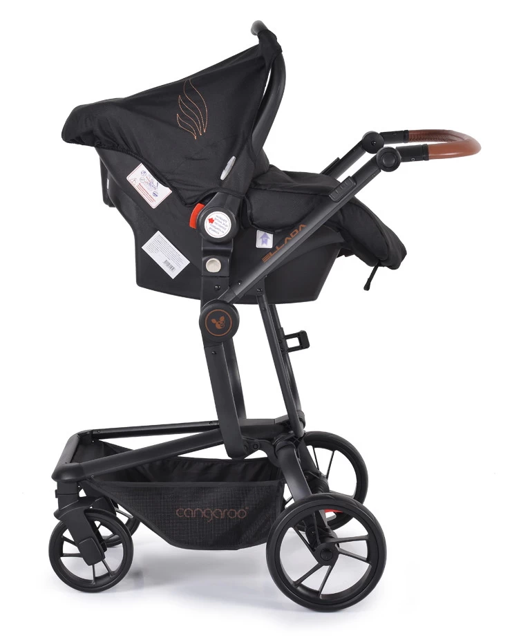 Cangaroo Ellada Black 3-in-1 Combi Kinderwagen Incl. Autostoel - Afbeelding 16