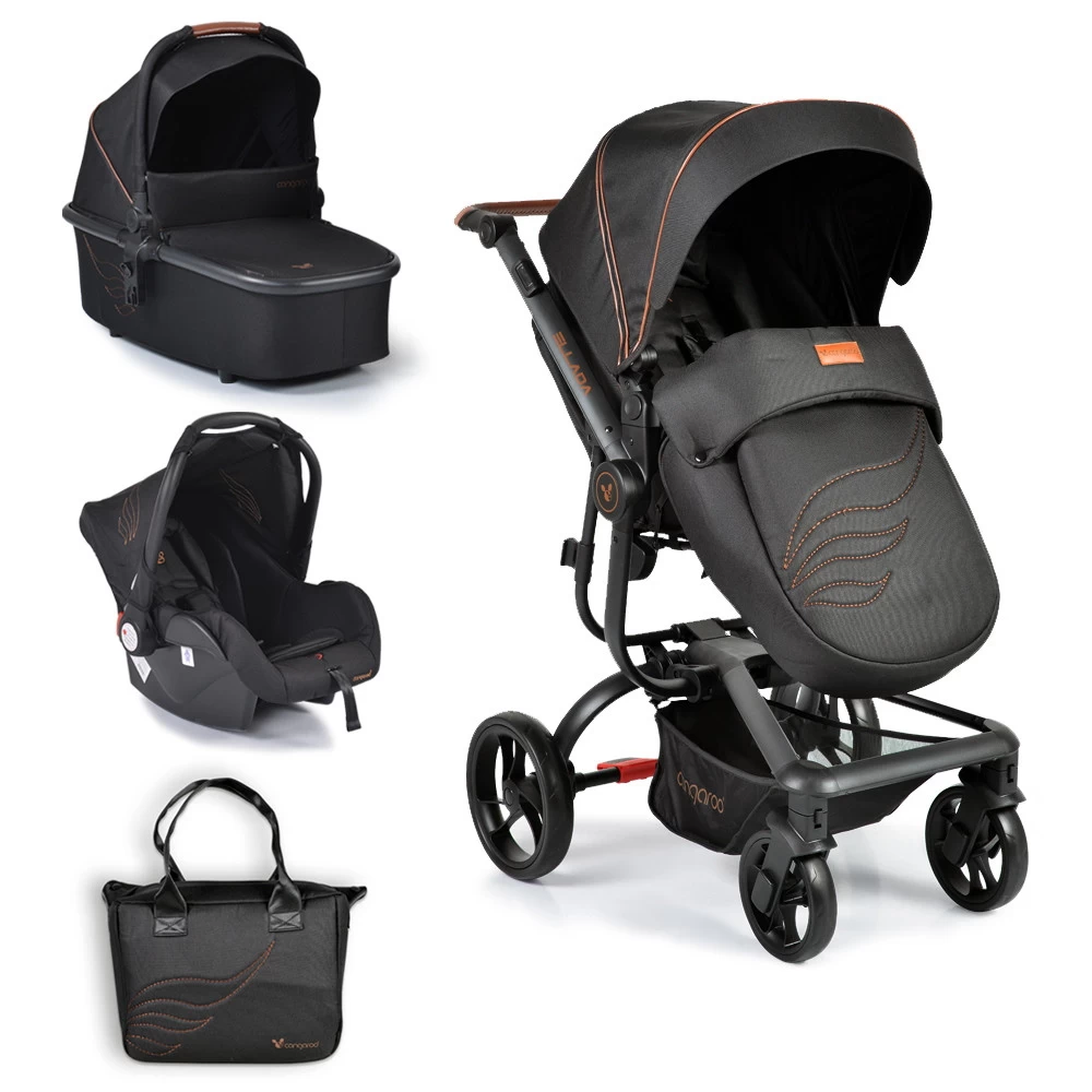 Cangaroo Ellada Black 3-in-1 Combi Kinderwagen Incl. Autostoel - Afbeelding 17