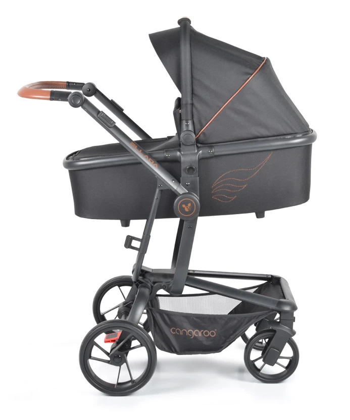 Cangaroo Ellada Black 3-in-1 Combi Kinderwagen Incl. Autostoel - Afbeelding 4