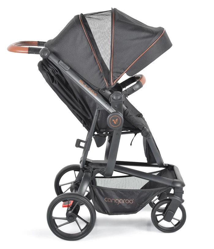 Cangaroo Ellada Black 3-in-1 Combi Kinderwagen Incl. Autostoel - Afbeelding 9