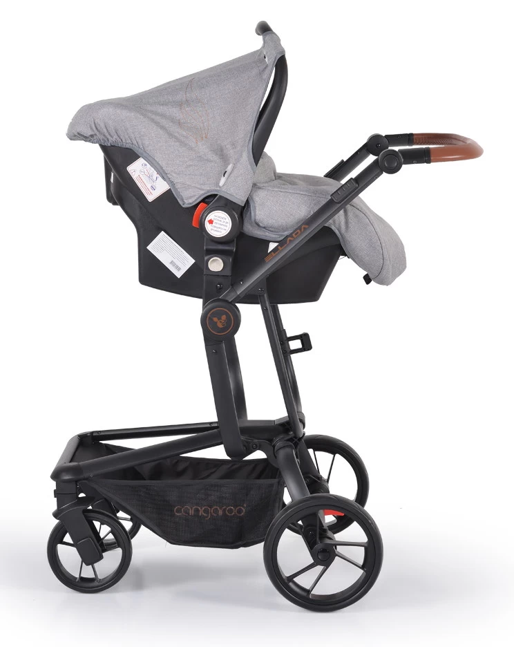 Cangaroo Ellada Grey 3-in-1 Combi Kinderwagen Incl. Autostoel - Afbeelding 15