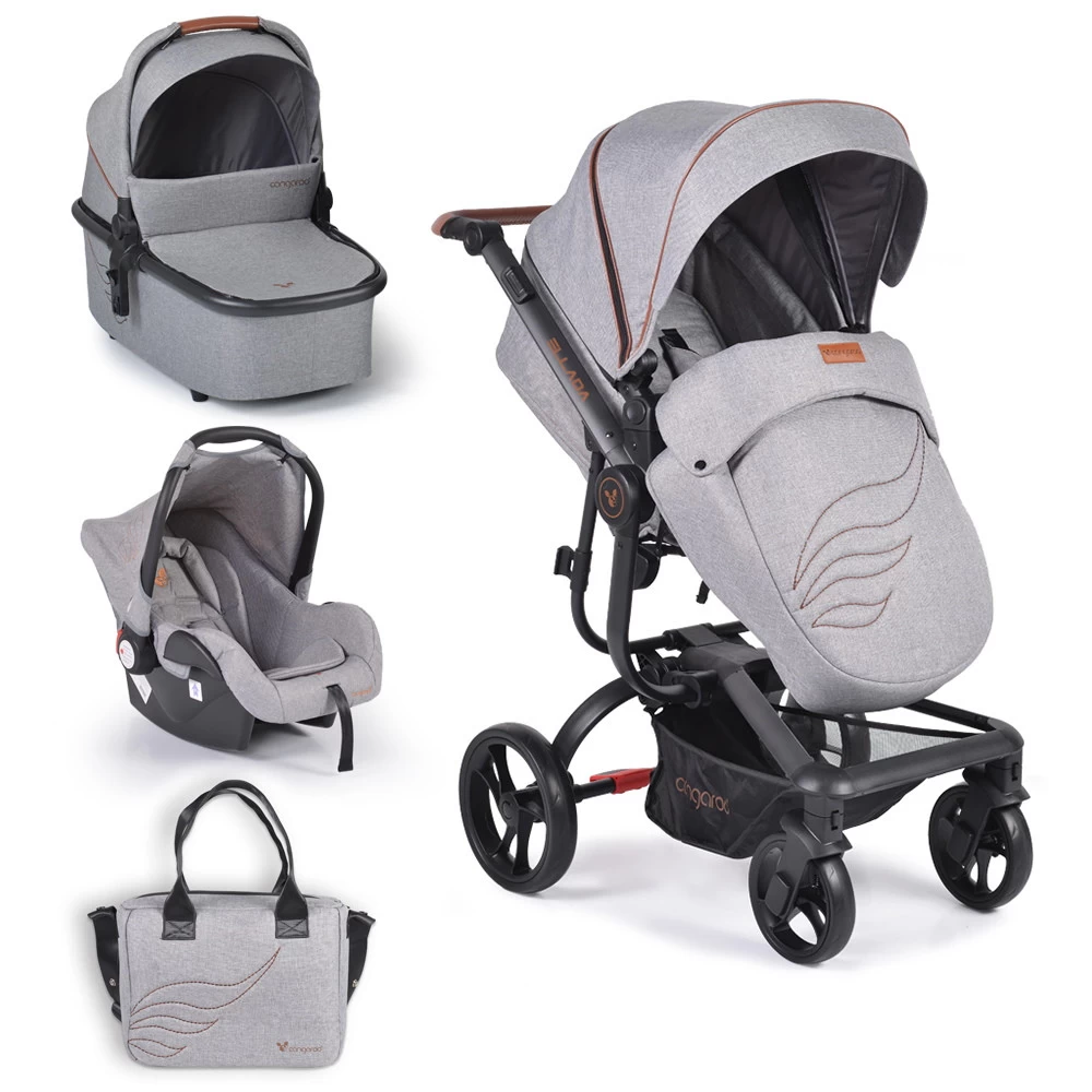 Cangaroo Ellada Grey 3-in-1 Combi Kinderwagen Incl. Autostoel - Afbeelding 16