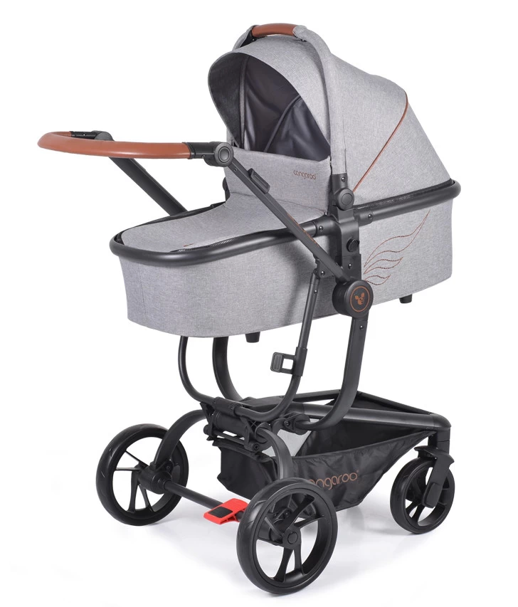 Cangaroo Ellada Grey 3-in-1 Combi Kinderwagen Incl. Autostoel - Afbeelding 3