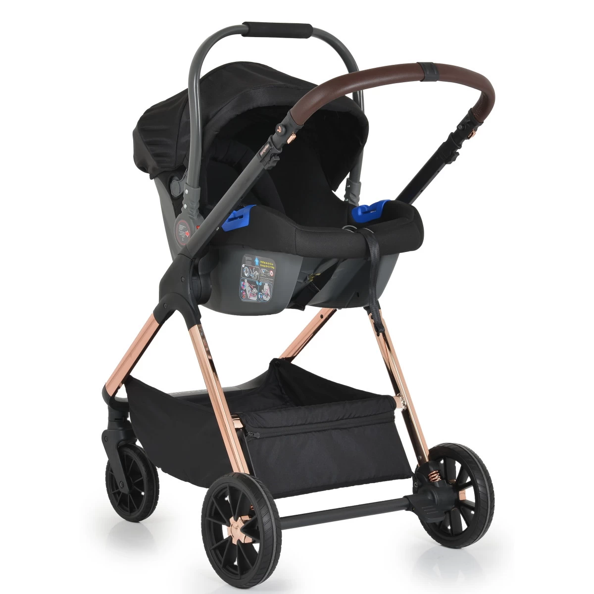 Cangaroo Empire Black 3-in-1 Kinderwagen Incl. Autostoel - Afbeelding 15