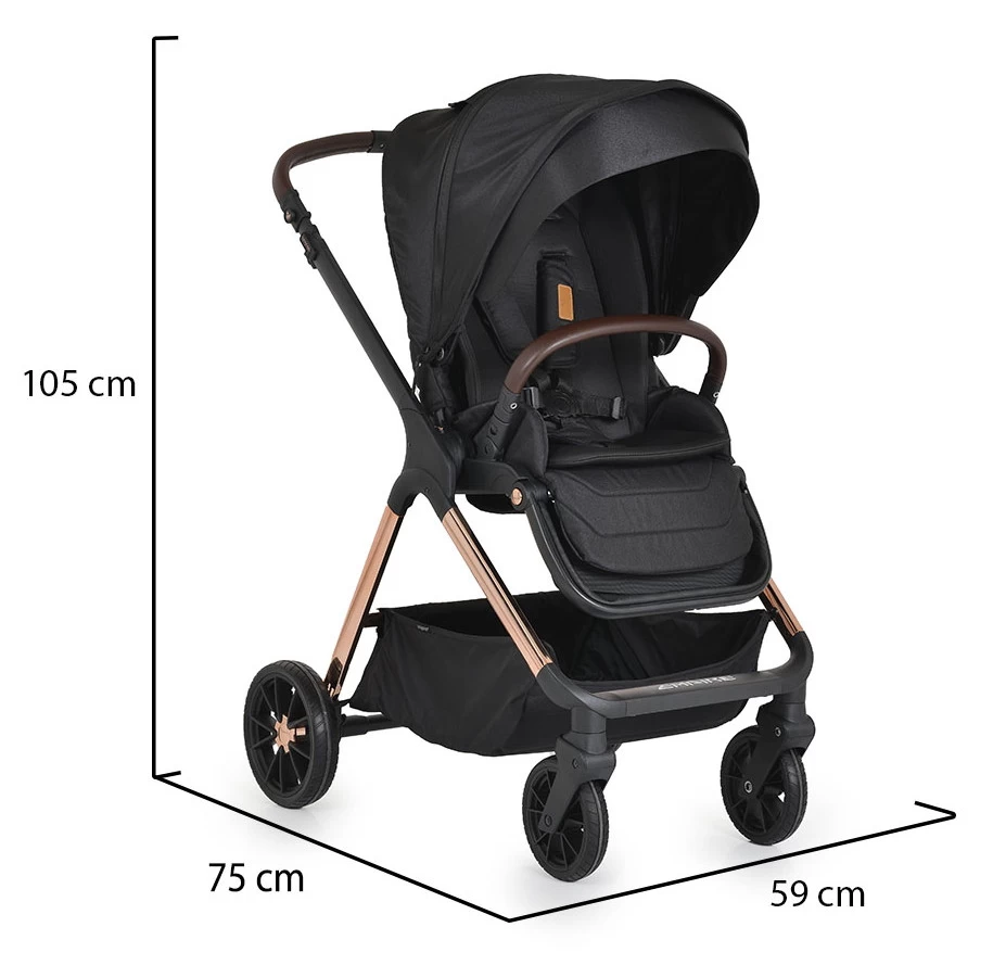 Cangaroo Empire Black 3-in-1 Kinderwagen Incl. Autostoel - Afbeelding 20