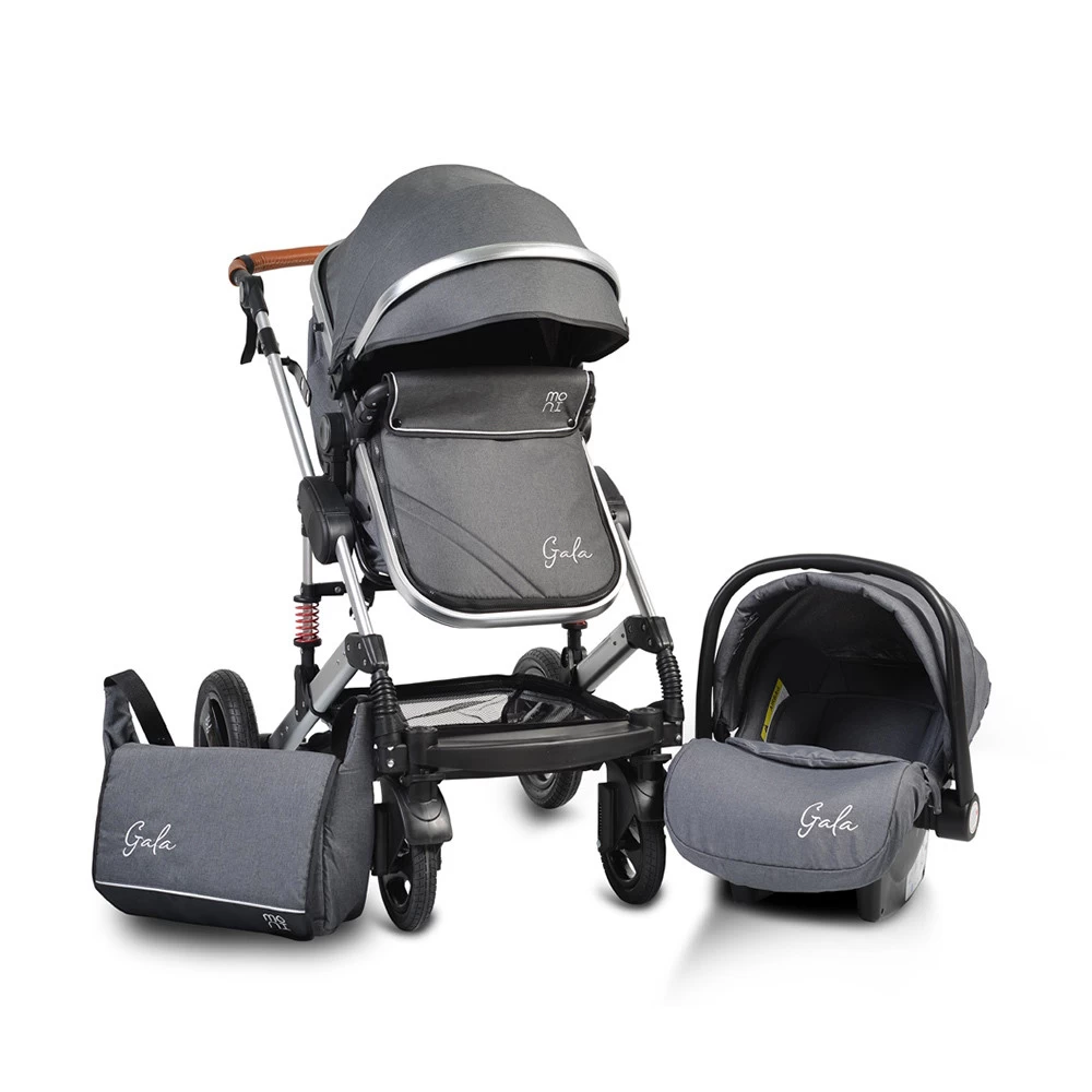 Cangaroo Gala Steel Grey 3-in-1 Combi Kinderwagen Incl. Autostoel - Afbeelding 3