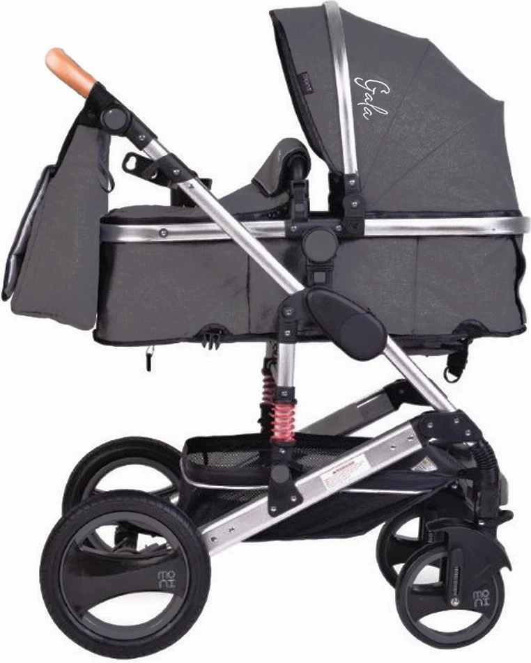 Cangaroo Gala Steel Grey 3-in-1 Combi Kinderwagen Incl. Autostoel - Afbeelding 2
