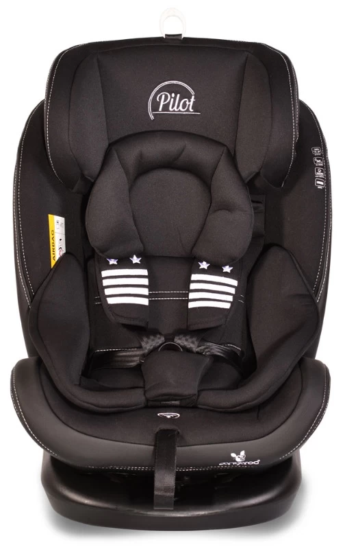 Cangaroo Pilot Black Leather SPS Isofix 360° 0-36 Kg Autostoel Met Zonnekap - Afbeelding 3