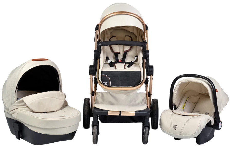 Cangaroo Polly Beige 3-in-1 Combi Kinderwagen Incl. Autostoel