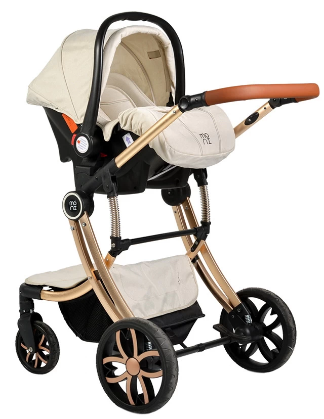 Cangaroo Polly Beige 3-in-1 Combi Kinderwagen Incl. Autostoel - Afbeelding 3