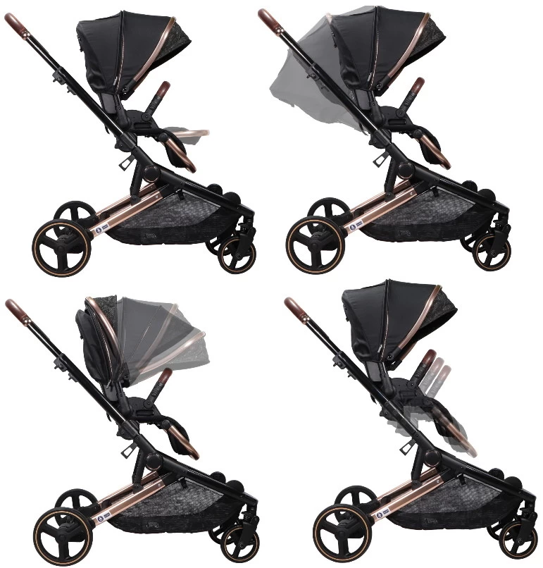 Ding Amigo Black/Rose Tweeling Kinderwagen Incl. 2 Autostoelen DI-191711 - Afbeelding 5