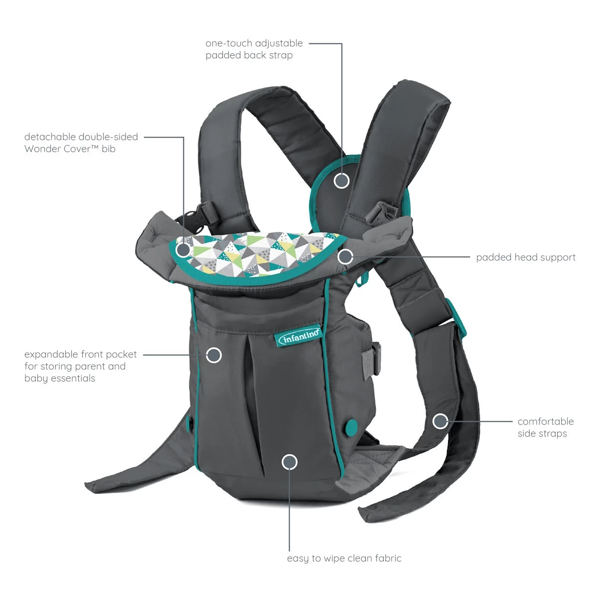 Infantino Swift Classic Grey Draagzak BK-300105 - Afbeelding 9