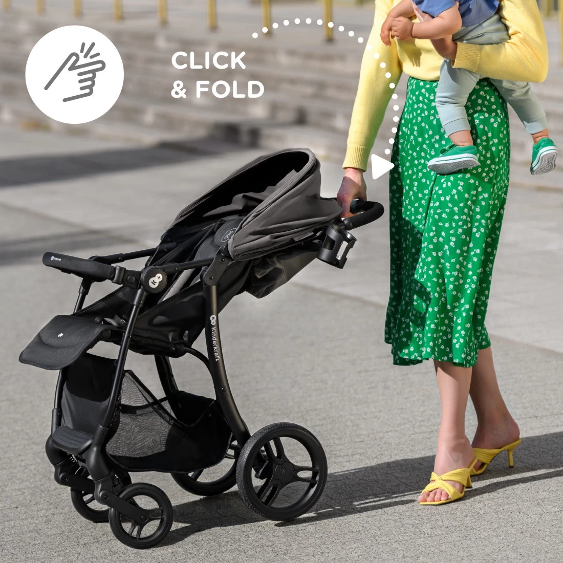 Kinderkraft Askoy Cozy Grey Wandelwagen KSASKO00GRY0000 - Afbeelding 9