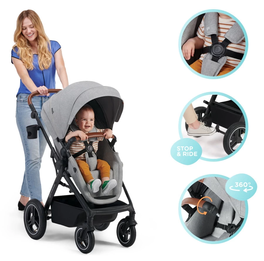 Kinderkraft B-Tour Deep Black 3-in-1 Combi Kinderwagen Incl. Autostoel KSBTOU00BLK3000 - Afbeelding 14