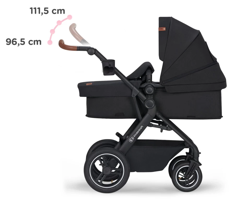 Kinderkraft B-Tour Deep Black 3-in-1 Combi Kinderwagen Incl. Autostoel KSBTOU00BLK3000 - Afbeelding 3