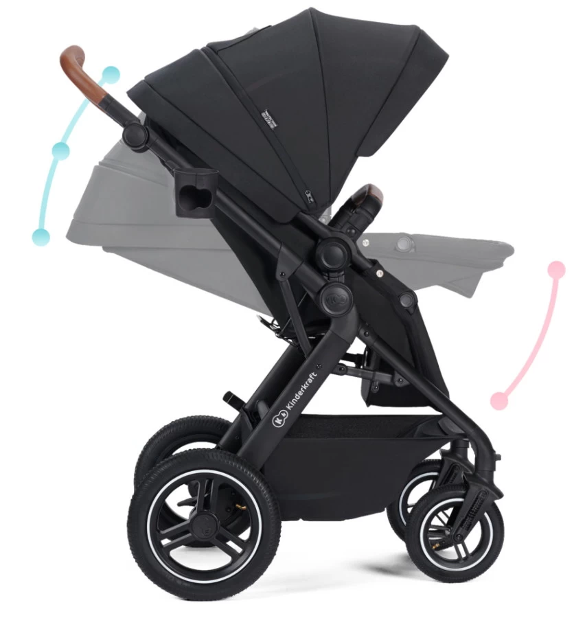 Kinderkraft B-Tour Deep Black 3-in-1 Combi Kinderwagen Incl. Autostoel KSBTOU00BLK3000 - Afbeelding 7