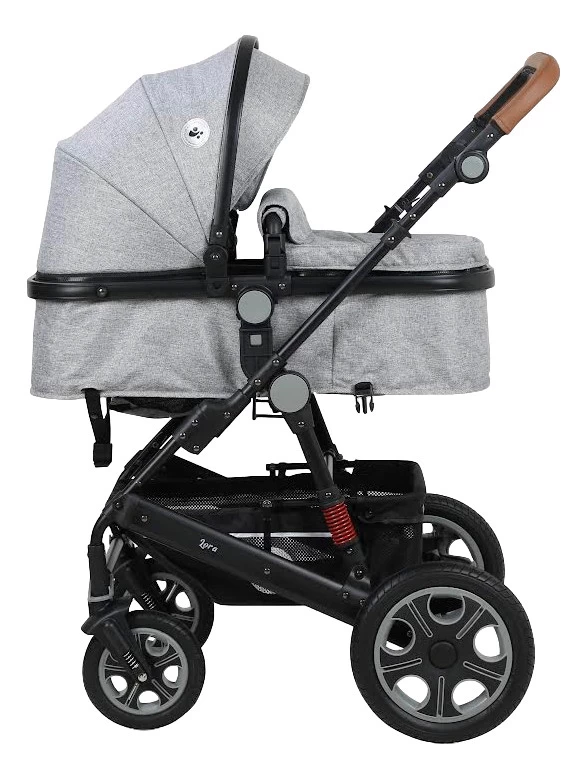 Lorelli Lora Cool Grey Elephants 3-in-1 Combi Kinderwagen Incl. Autostoel 1002128-2123D - Afbeelding 3