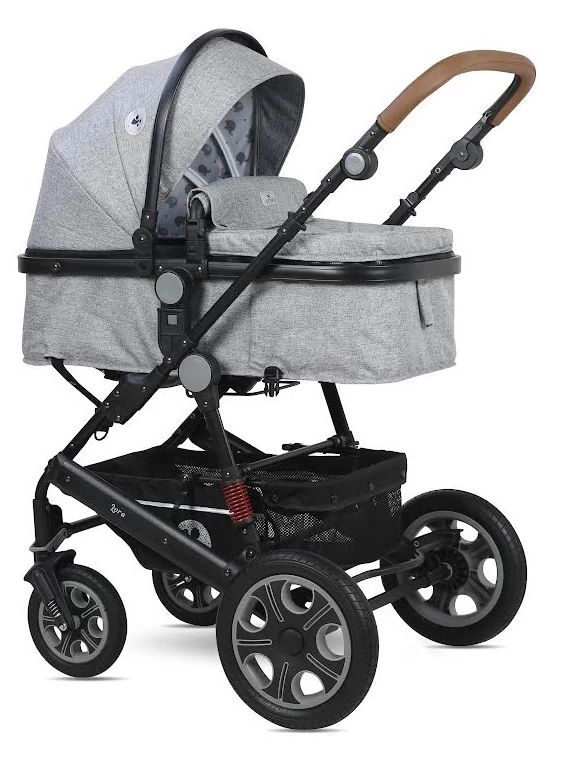 Lorelli Lora Cool Grey Elephants 3-in-1 Combi Kinderwagen Incl. Autostoel 1002128-2123D - Afbeelding 4