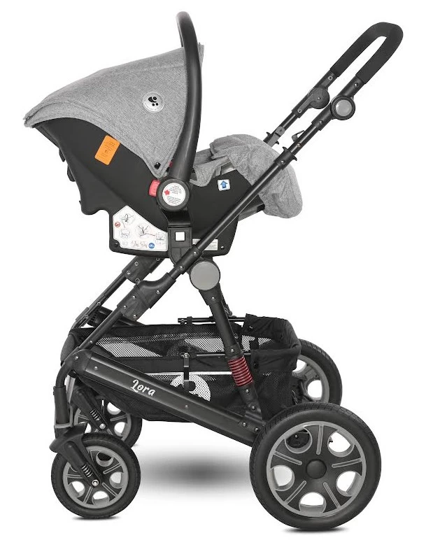 Lorelli Lora Cool Grey Elephants 3-in-1 Combi Kinderwagen Incl. Autostoel 1002128-2123D - Afbeelding 8