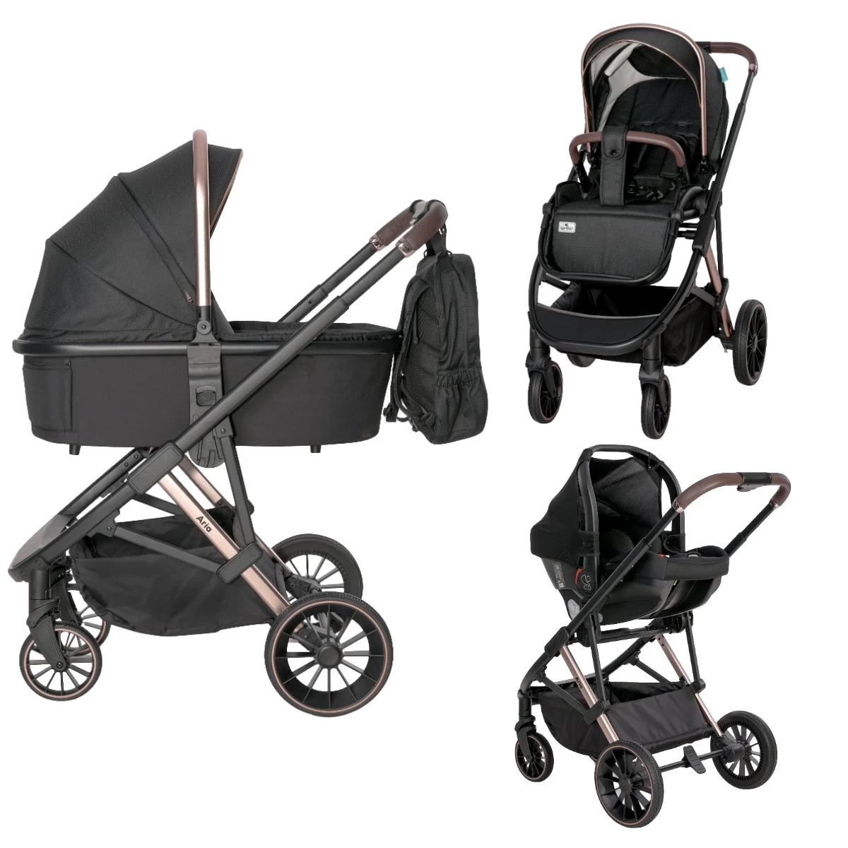 Lorelli Aria Black 3-in-1 Kinderwagen Incl. Autostoel 1002177-2352