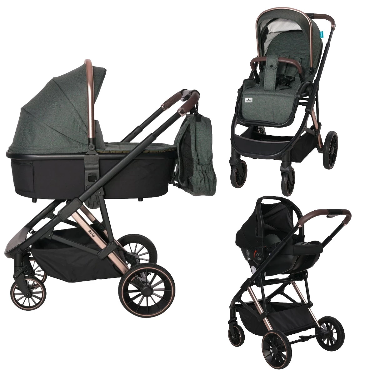 Lorelli Aria Green 3-in-1 Kinderwagen Incl. Autostoel 1002177-2334