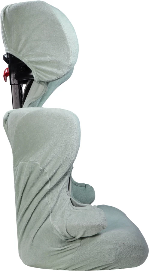 MamaLoes Badstof Stone Green Groep 2/3 Autostoelhoes ML6487 - Afbeelding 2