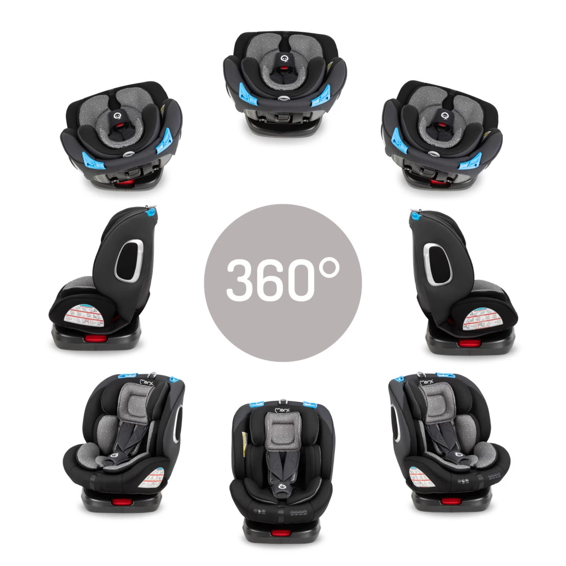 Momi Tordi Zwart Isofix 360° 0-36 Kg Autostoel FOSA00016 - Afbeelding 7