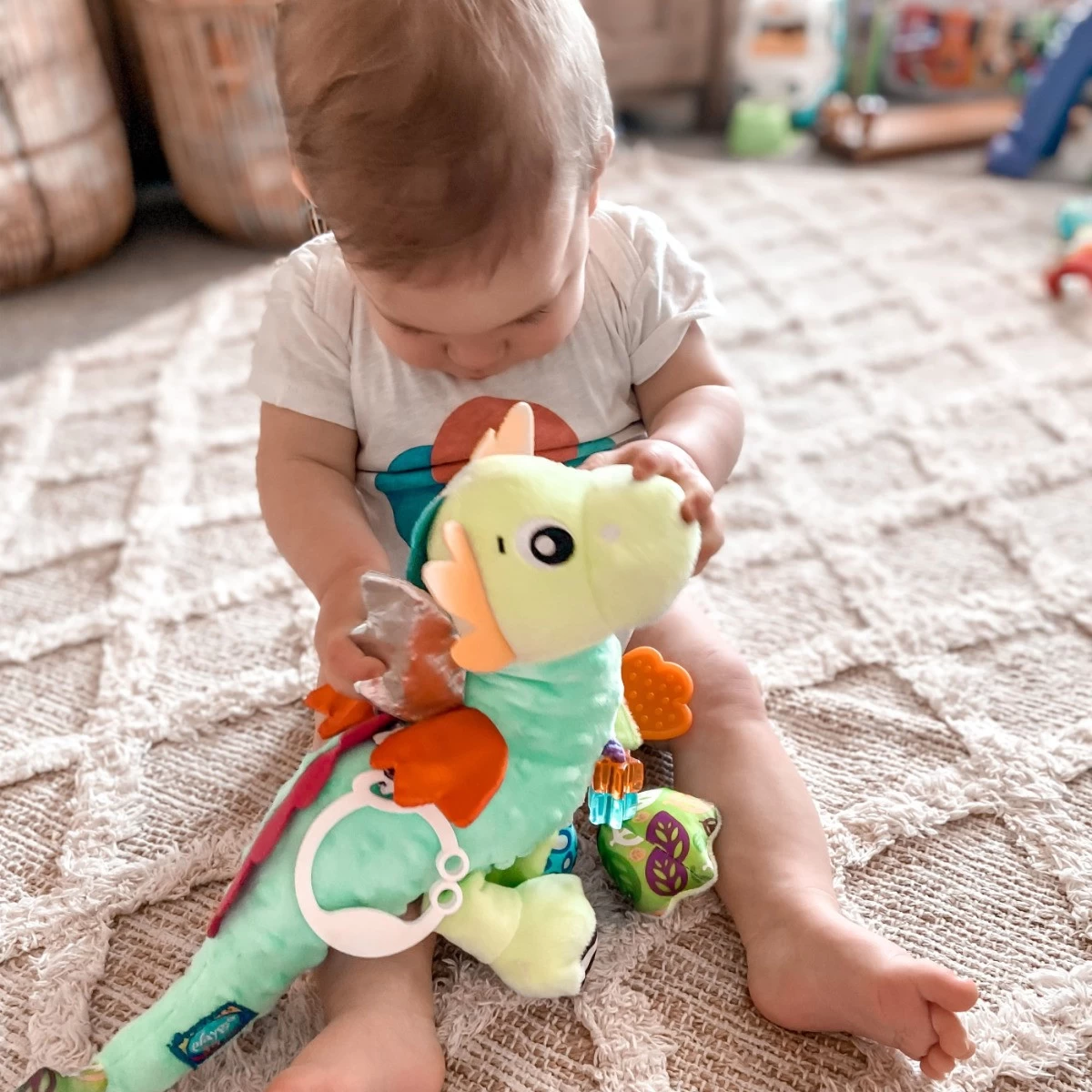 Playgro Sensory Friends Dusty Dragon Buggyspeeltje P0188473 - Afbeelding 7