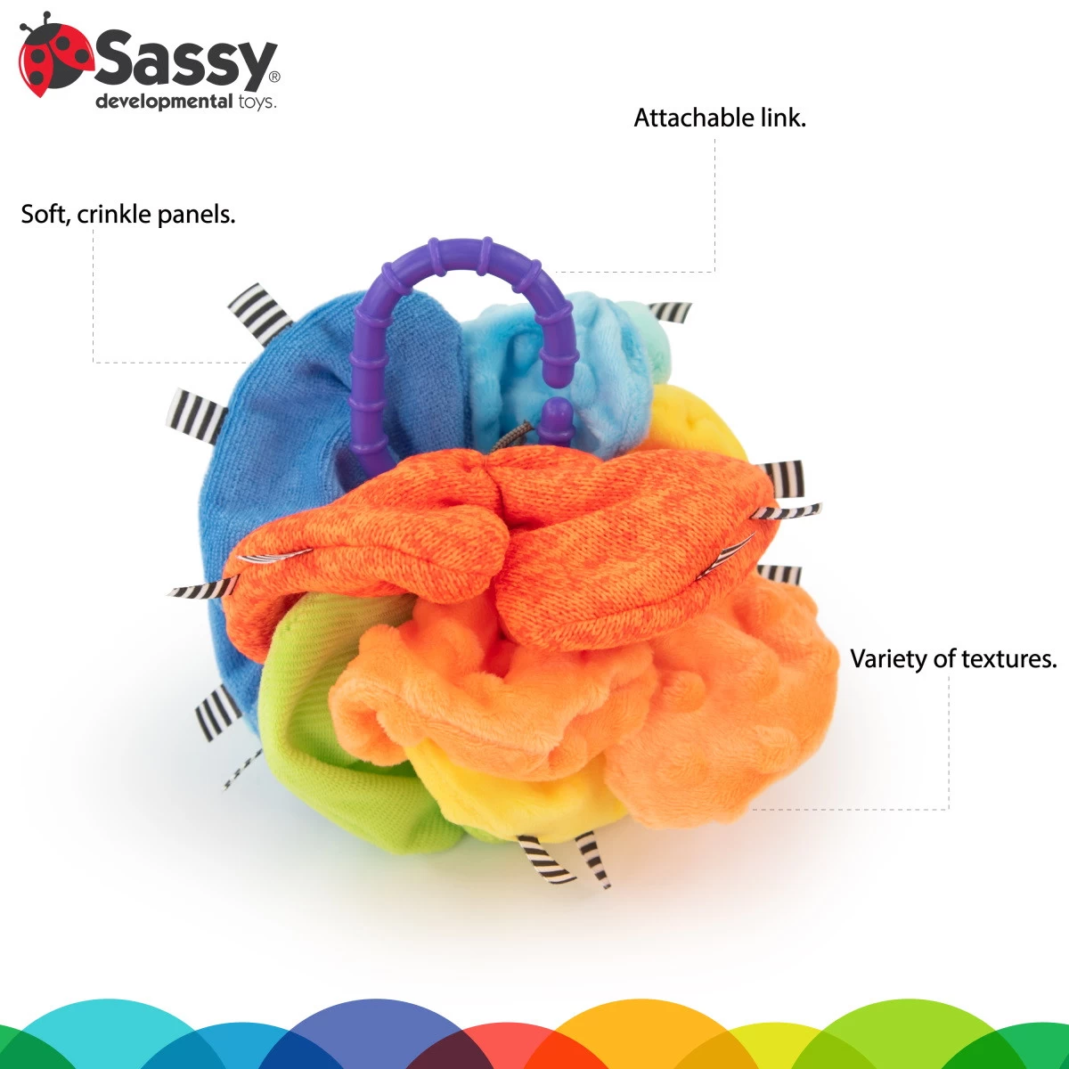 Sassy Crinkle Ball Texturen Speelbal S80370 - Afbeelding 4