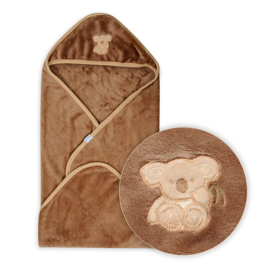 Babymatex Koala Bruin 95x95 Cm Microvezel Wikkeldeken Voor Autostoel TB0149_17